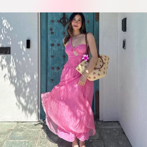 Love shack fancy style/Fortunate One Pink Maxi Dress - Picture 4 of 7